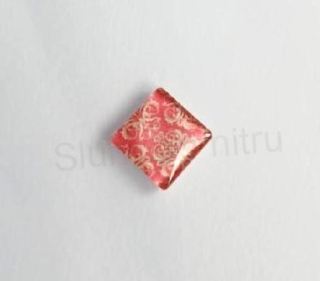 Kabošon čtvercový, čtverec sklo 15 mm (AD264)