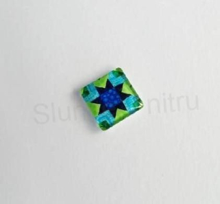 Kabošon čtvercový, čtverec sklo 15 mm (AD268)