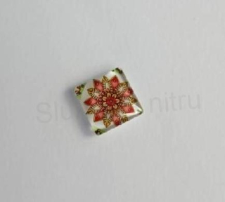 Kabošon čtvercový, čtverec sklo 15 mm (AD271)