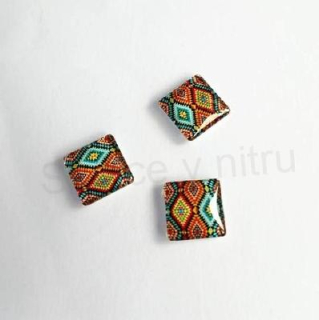 Kabošon čtvercový, čtverec sklo 15 mm (AD275)
