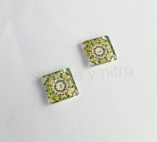 Kabošon čtvercový, čtverec sklo 15 mm (AD276)