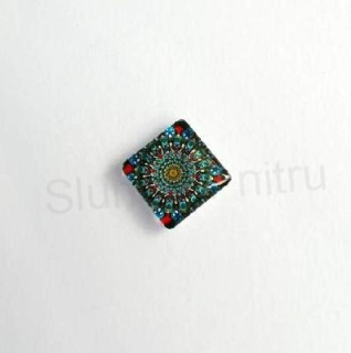 Kabošon čtvercový, čtverec sklo 15 mm (AD278)