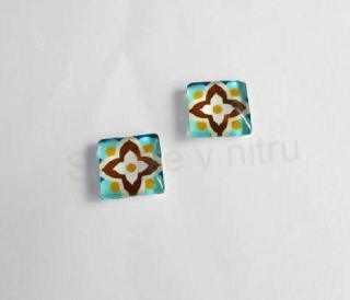 Kabošon čtvercový, čtverec sklo 15 mm (AD281)