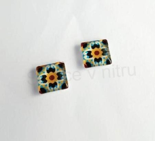 Kabošon čtvercový, čtverec sklo 15 mm (AD282)