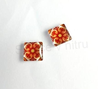 Kabošon čtvercový, čtverec sklo 15 mm (AD284)