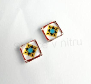 Kabošon čtvercový, čtverec sklo 15 mm (AD286)