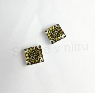 Kabošon čtvercový, čtverec sklo 15 mm (AD290)