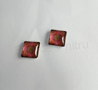 Kabošon čtvercový, čtverec sklo 15 mm (AD292)