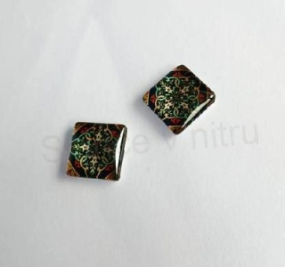 Kabošon čtvercový, čtverec sklo 15 mm (AD296)