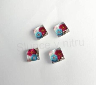 Kabošon čtvercový, čtverec - sklo 10 mm (AD313)