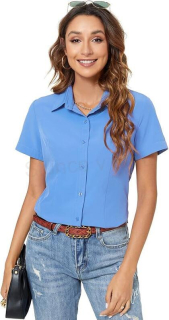 Dámská halenka, košile na knoflíky s krátkým rukávem velikost M (K570)