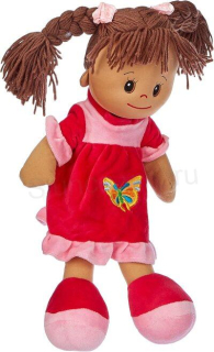 Látková panenka Lucy s hnědými vlasy 50 cm (D1043)