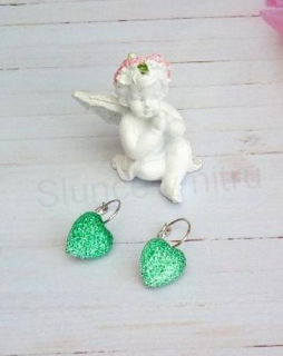 Platinové náušnice srdce s kamínky (BB874)