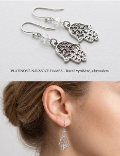 Dlouhé náušnice Ruka Fatimy Hamsa (BB878)