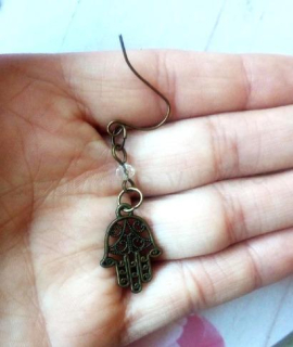 Dlouhé náušnice Ruka Fatimy Hamsa (BB879)