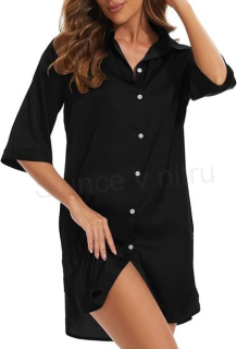 Dámská noční košile, pyžamo černá 3/4 rukávy velikost M (K595)