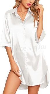 Dámská noční košile, pyžamo bílá 3/4 rukávy velikost M (K596)