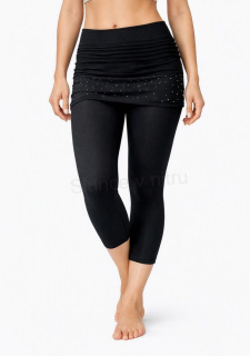 Dámské elastické legíny se sukní – černé, velikost S–3XL (K603)