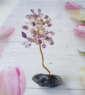 Minerální strom života, štěstí ametyst, výška 12 - 13 cm (X1978)