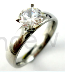 Prsten z chirurgické oceli se zirkonem (BP110)