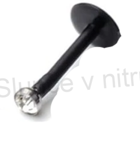 Piercing Labreta do nosu,tělo se zirkonem bílá 10 mm (BB14)
