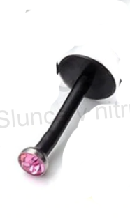 Piercing Labreta do nosu,tělo se zirkonem růžová 10 mm (BB14)