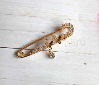 Špendlíková kamínková brož se závěsem (H661)