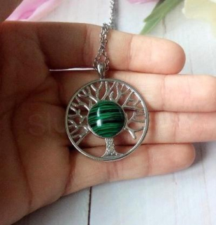 Minerální náhrdelník Strom života s malachitem (X2023)