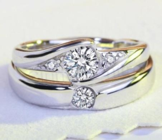 Nastavitelné  snubní prsteny s Wolframem (BE9)