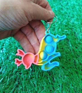 Klíčenka, přívěšek na klíče Fidget s Pop it Toys Jelen modrá barevná (D1104)