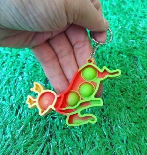 Klíčenka, přívěšek na klíče Fidget s Pop it Toys Jelen zelená barevná (D1104)