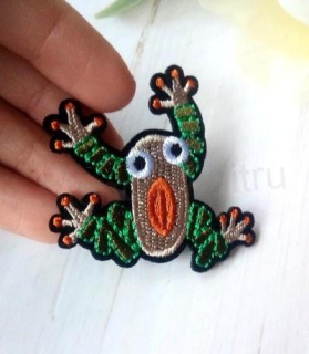 Nášivka, nažehlovačka žába, žabka 5,2 cm (C718)