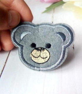 Nášivka, nažehlovačka medvídek šedý 5,5 cm (C721)