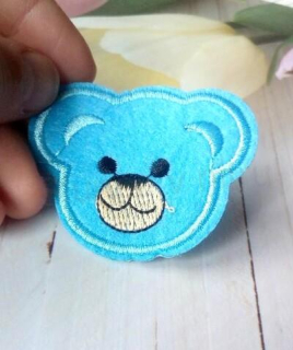 Nášivka, nažehlovačka medvídek modrý světlý 5,5 cm (C722)