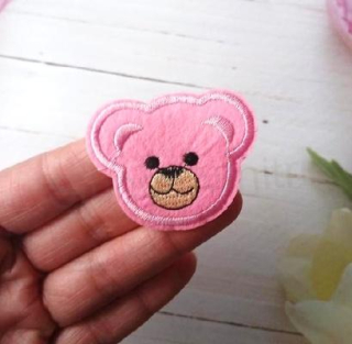 Nášivka, nažehlovačka medvídek růžový 5,5 cm (C723)