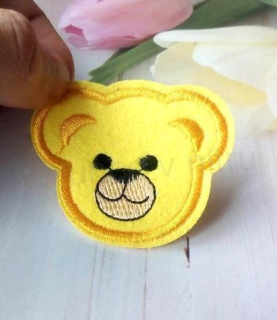 Nášivka, nažehlovačka medvídek žlutý 5,5 cm (C724)