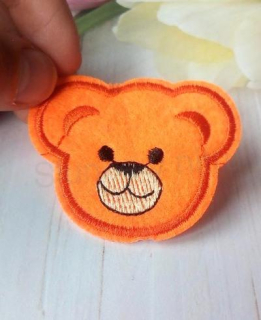 Nášivka, nažehlovačka medvídek oranžový 5,5 cm (C726)