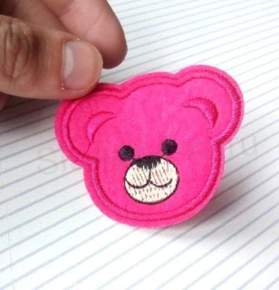 Nášivka, nažehlovačka medvídek růžový 5,5 cm (C729)