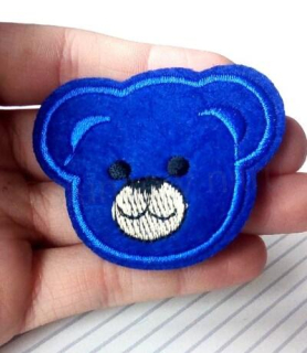 Nášivka, nažehlovačka medvídek modrý tmavý 5,5 cm (C730)
