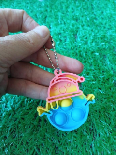 Klíčenka, přívěšek na klíče Fidget s Pop it Toys Sněhulák modrý (D1105)