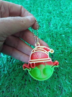 Klíčenka, přívěšek na klíče Fidget s Pop it Toys Sněhulák zelený (D1105)