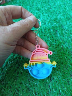 Klíčenka, přívěšek na klíče Fidget s Pop it Toys Sněhulák modrý (D1106)