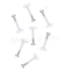Piercing Labreta do nosu,tělo se zirkonem bílá (BB15)