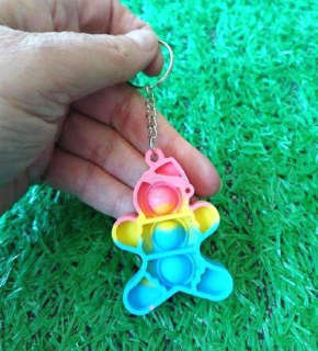 Klíčenka, přívěšek na klíče Fidget s Pop it Toys perníček modrý (D1114)