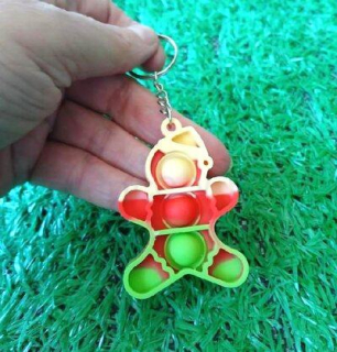 Klíčenka, přívěšek na klíče Fidget s Pop it Toys perníček zelený (D1114)