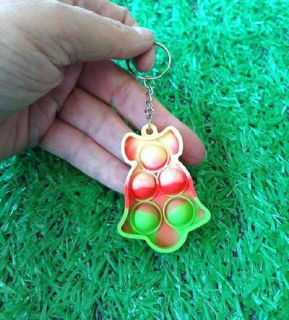 Klíčenka, přívěšek na klíče Fidget s Pop it Toys Zvonek zelený (D1117)