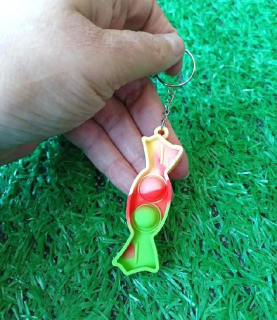 Klíčenka, přívěšek na klíče Fidget s Pop it Toys Bombon zelený (D1119)