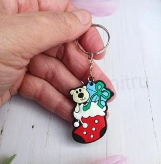 Klíčenka, přívěšek na klíče vánoční bota (D1131)