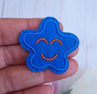 Nášivka, nažehlovačka hvězda modrá 4,4 cm (C739)