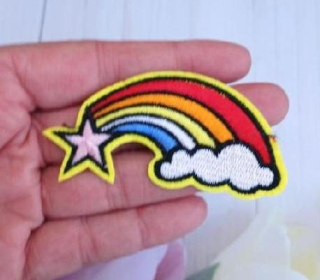 Nášivka, nažehlovačka duha a hvězda 7,9 cm (C751)